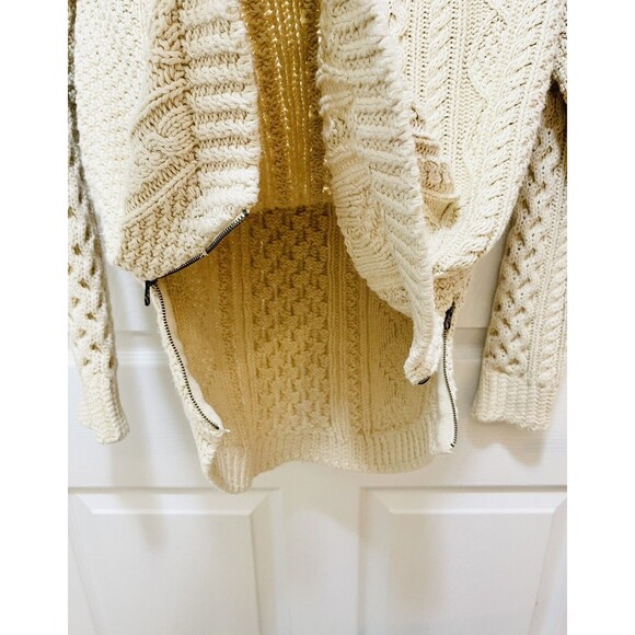 LL Bean Womens Sweater Fisherman Tunic Cable Knit Size XS Cream Ivory - Picture 6 of 7